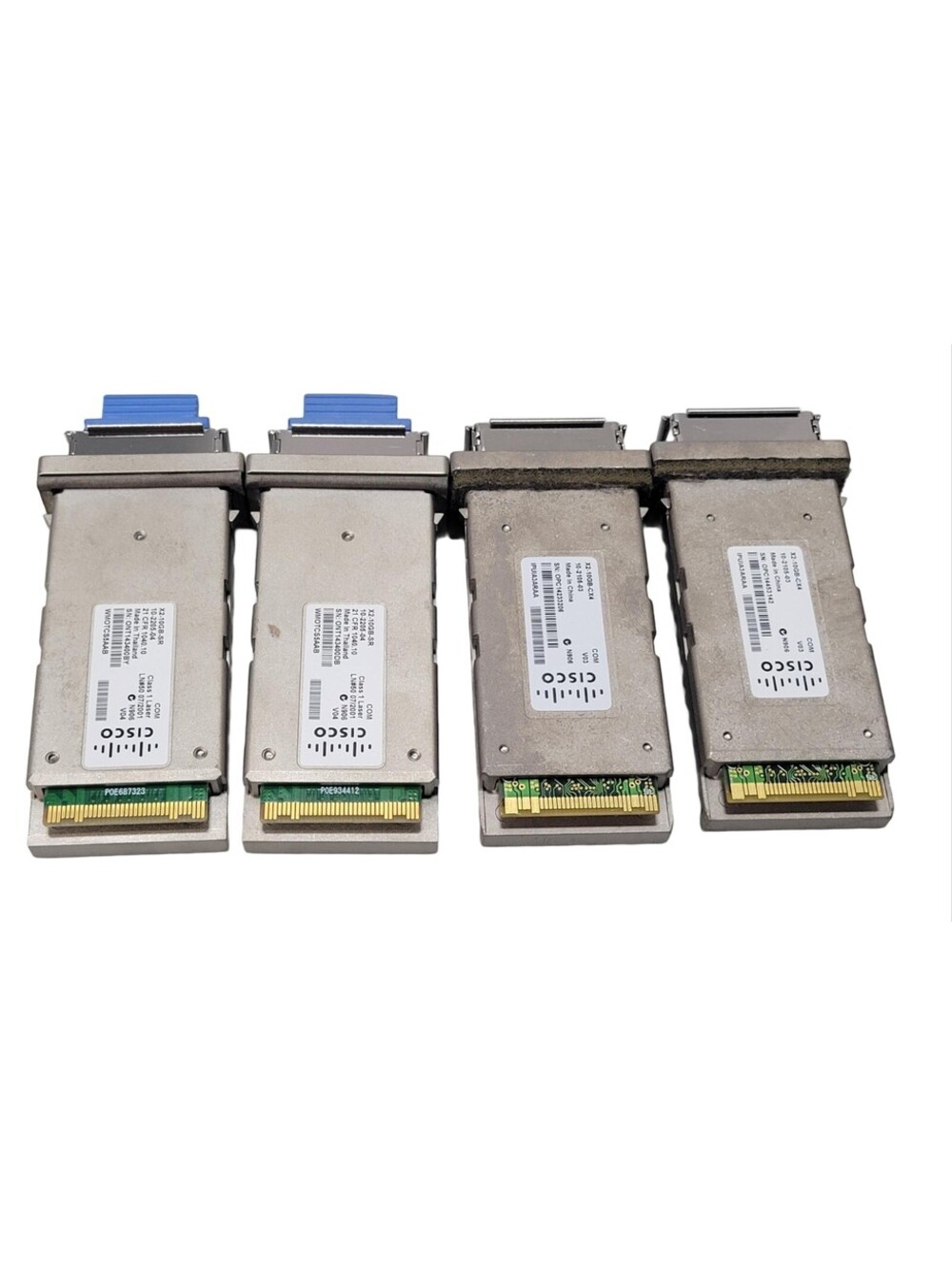 Lot of 2x Cisco X2-10GB-SR & 2x X2-10GB-CX4 10 Gbps X2 SR Transceiver modules